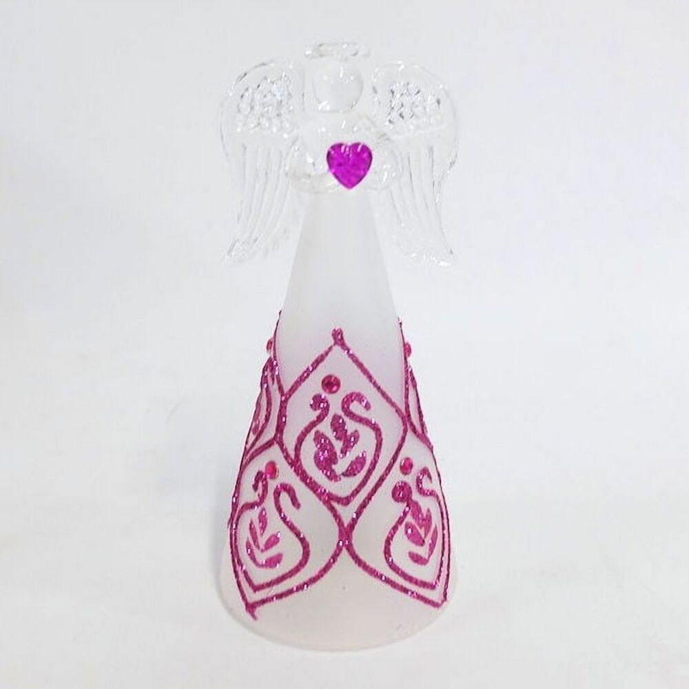 6-inch Glass Birthstone Color Changing Angel Figurine in October